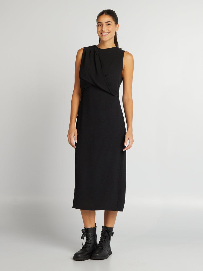 Robe midi sans manches noir - Kiabi