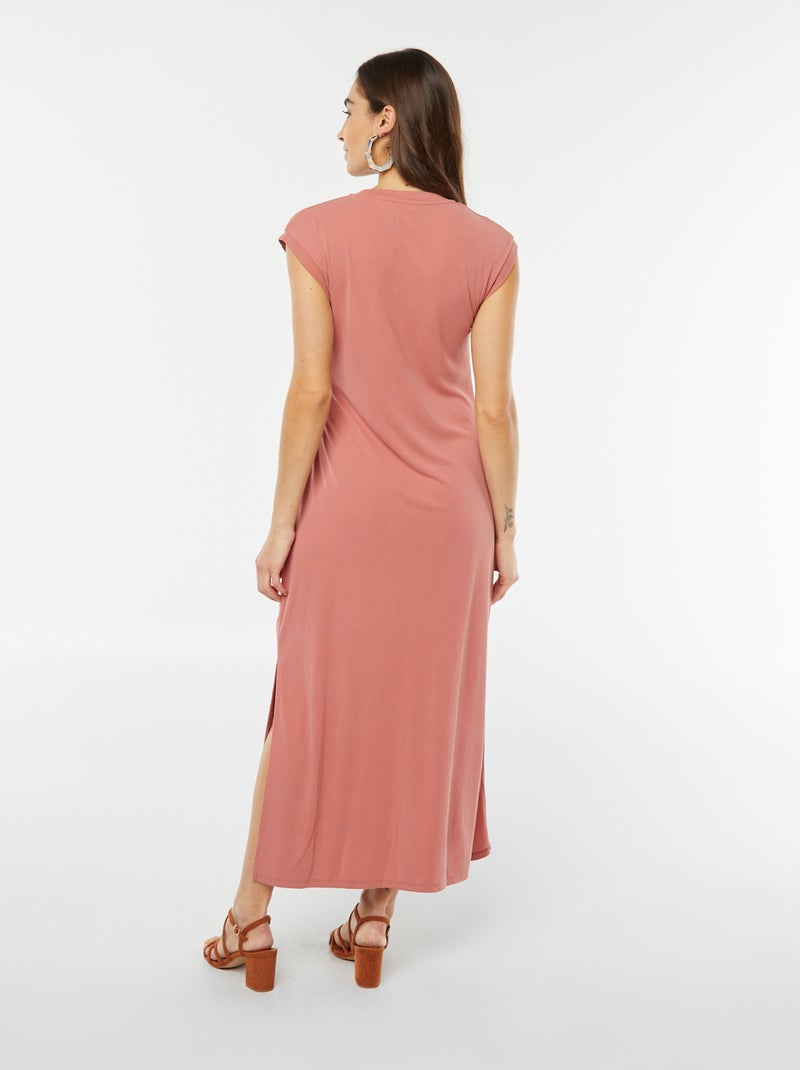 Robe midi sans manches nouée devant Rose - Kiabi