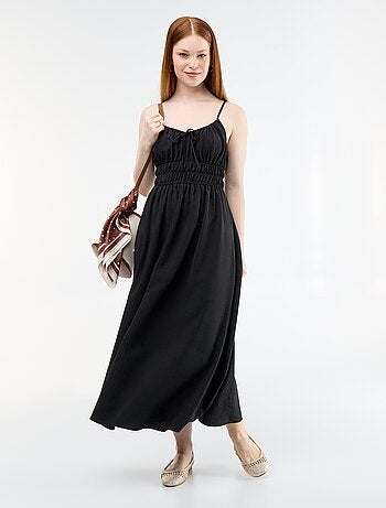 Robe midi smockée
