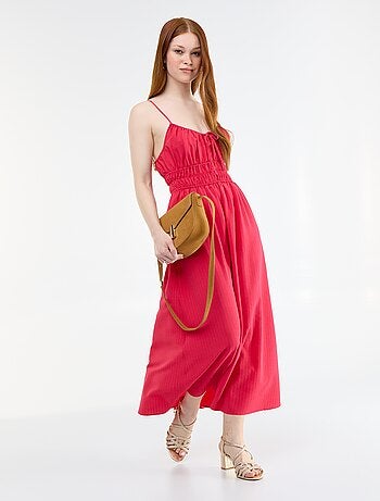 Robe midi smockée