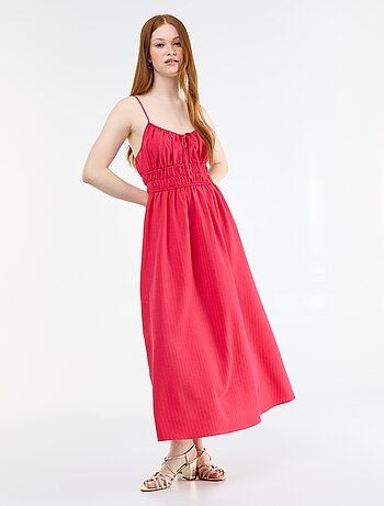 Robe midi smockée
