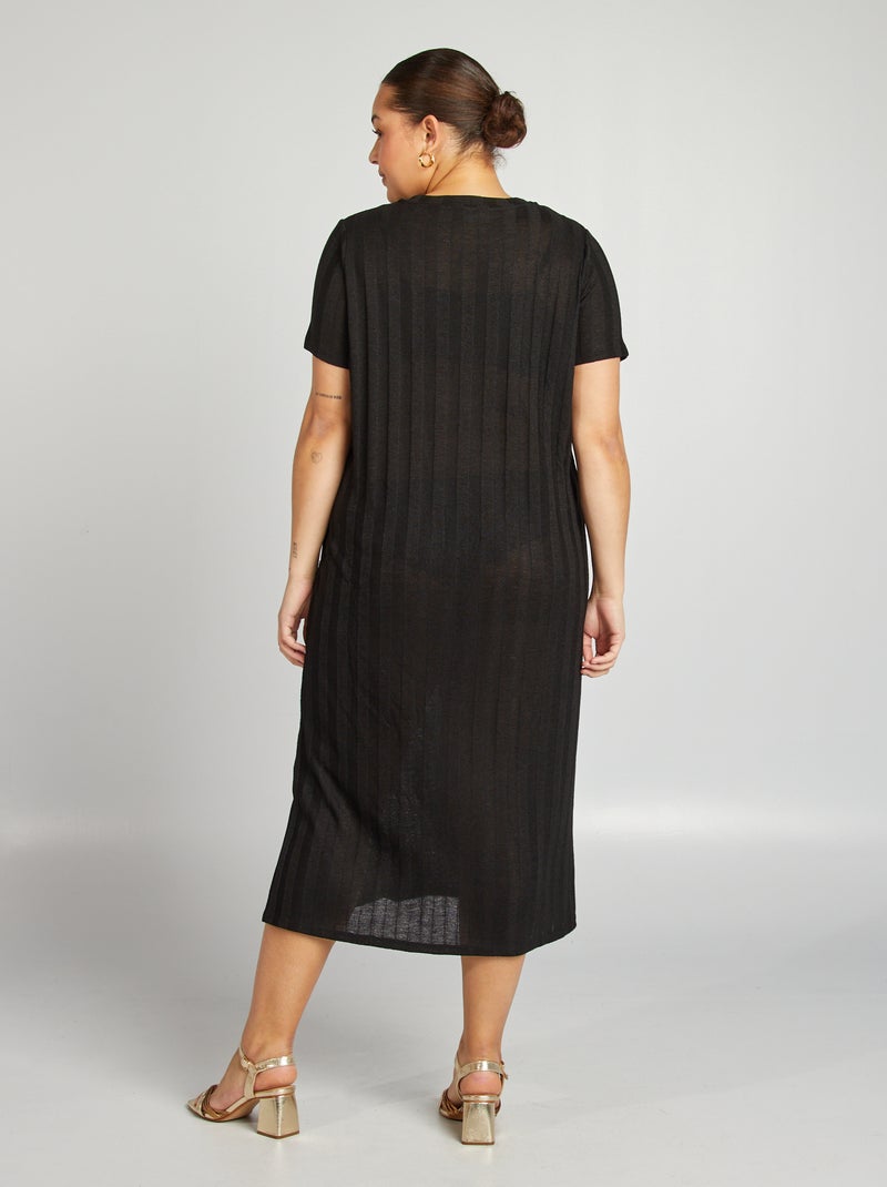 Robe midi stretch noir - Kiabi