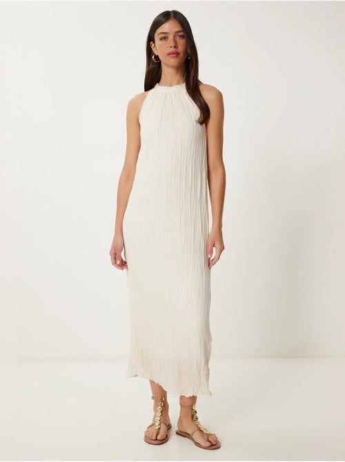 Robe midi texturée à col licou istanbul - Kiabi Robe midi texturée à col licou istanbul - Kiabi