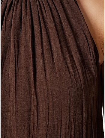 Robe midi texturée à col licou istanbul