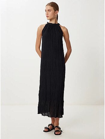 Robe midi texturée à col licou istanbul