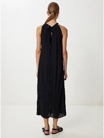 Robe midi texturée à col licou istanbul