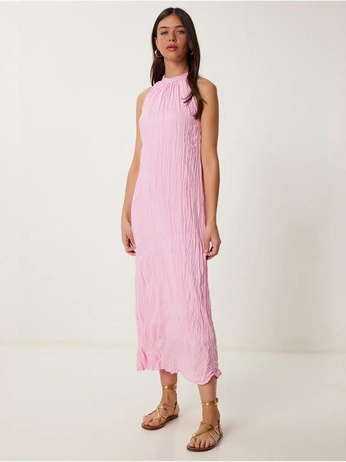 Robe midi texturée à col licou istanbul - Kiabi Robe midi texturée à col licou istanbul - Kiabi