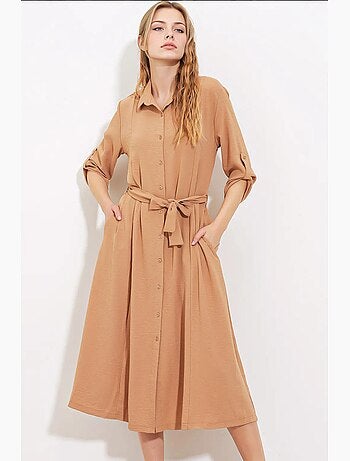 Robe midi texturée avec nœud bdart