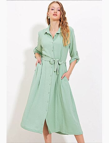 Robe midi texturée avec nœud bdart