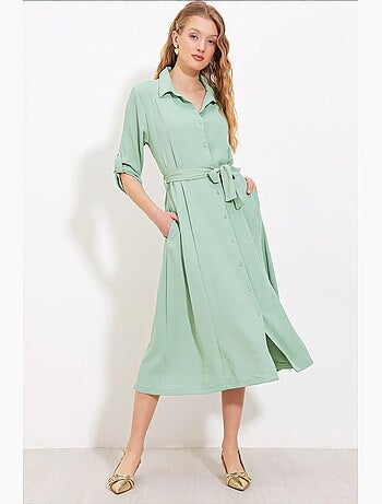 Robe midi texturée avec nœud bdart