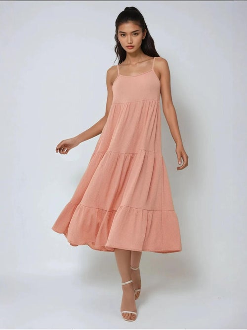 Robe midi texturée en A - Kiabi Robe midi texturée en A - Kiabi