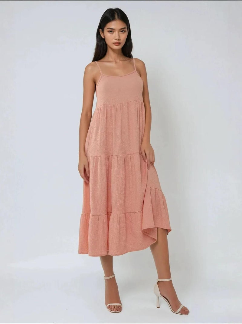 Robe midi texturée en A Rose - Kiabi