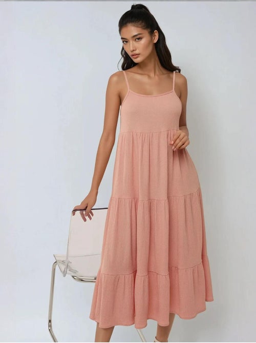 Robe midi texturée en A - Kiabi Robe midi texturée en A - Kiabi