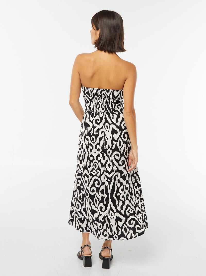Robe midi tour de cou et dos nu BEIGE - Kiabi