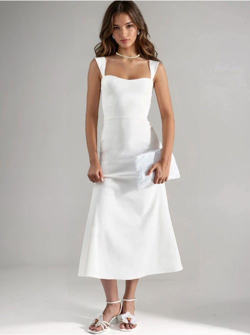 Robe midi trapèze à col cœur - Kiabi Robe midi trapèze à col cœur - Kiabi
