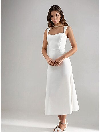 Robe midi trapèze à col cœur hiccup