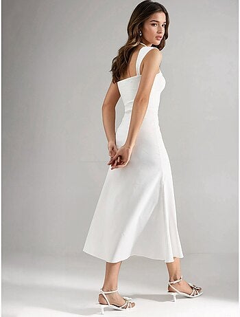 Robe midi trapèze à col cœur hiccup