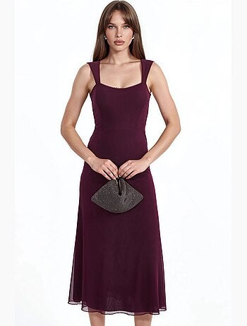Robe midi trapèze à col cœur hiccup
