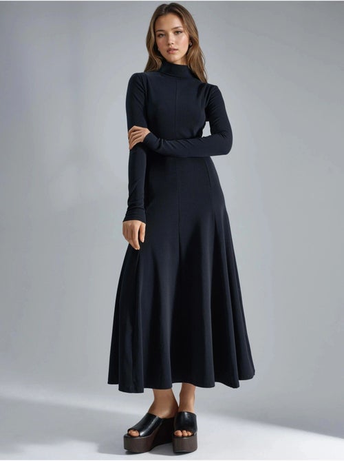 Robe midi trapèze à manches longues et col bateau busem - Kiabi Robe midi trapèze à manches longues et col bateau busem - Kiabi