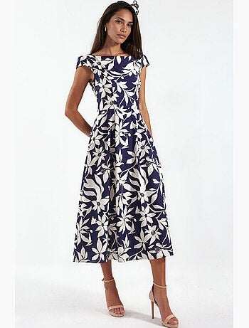 Robe midi trapèze à motif hiccup