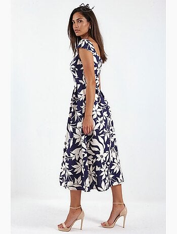 Robe midi trapèze à motif hiccup