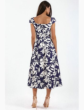 Robe midi trapèze à motif hiccup