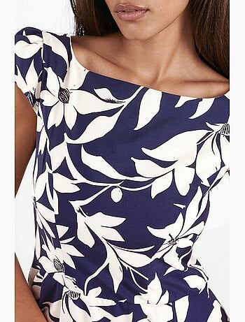 Robe midi trapèze à motif hiccup