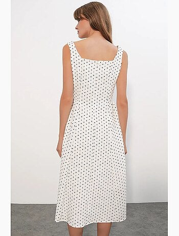 Robe midi trapèze à pois bdart