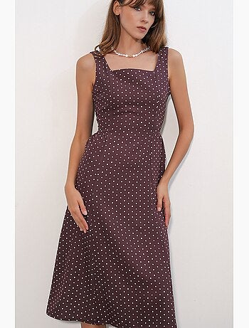 Robe midi trapèze à pois bdart