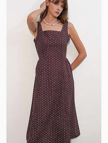 Robe midi trapèze à pois bdart