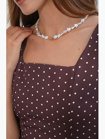 Robe midi trapèze à pois bdart