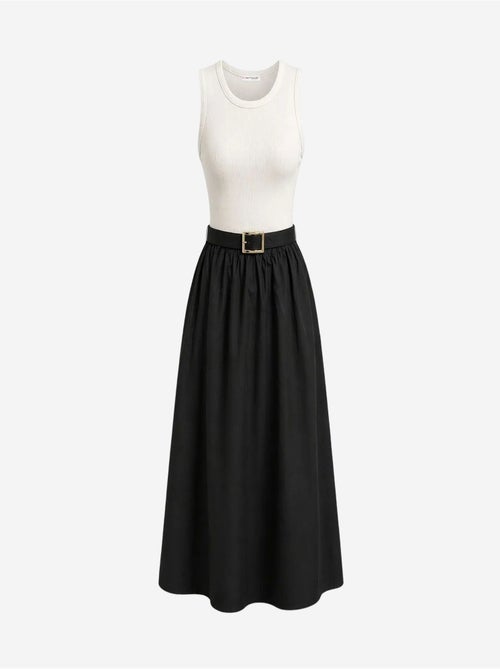 Robe midi trapèze avec ceinture mixray - Kiabi