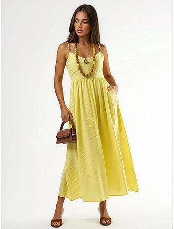 Robe midi trapèze avec détail accessoire busem