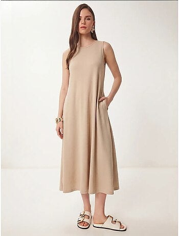 Robe midi trapèze avec poche istanbul