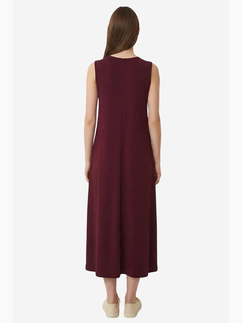 Robe midi trapèze avec poche istanbul Rouge bordeaux - Kiabi