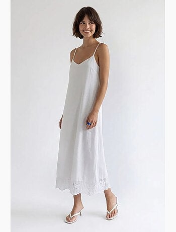 Robe midi trapèze brodée mixray