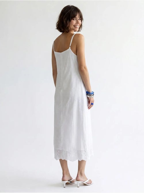 Robe midi trapèze brodée mixray - Kiabi Robe midi trapèze brodée mixray - Kiabi