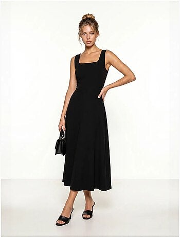 Robe midi trapèze en popeline de coton istanbul