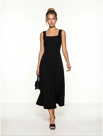 Robe midi trapèze en popeline de coton istanbul