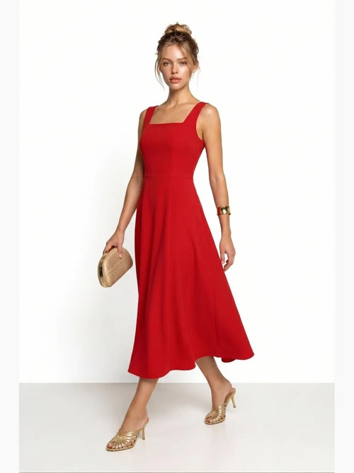 Robe midi trapèze en popeline de coton istanbul - Kiabi