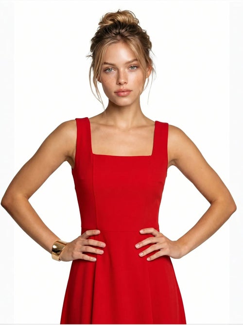 Robe midi trapèze en popeline de coton istanbul - Kiabi