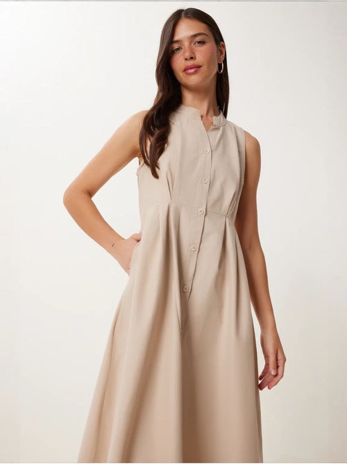 Robe midi trapèze sans manches à col mandarin istanbul - Kiabi Robe midi trapèze sans manches à col mandarin istanbul - Kiabi
