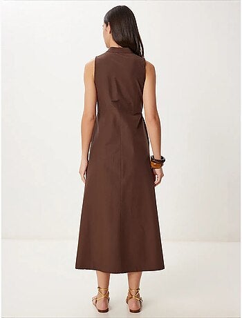 Robe midi trapèze sans manches à col mandarin istanbul