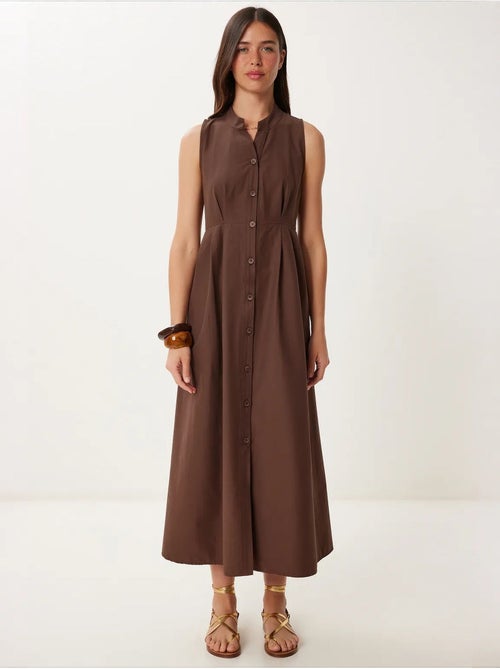Robe midi trapèze sans manches à col mandarin istanbul - Kiabi Robe midi trapèze sans manches à col mandarin istanbul - Kiabi