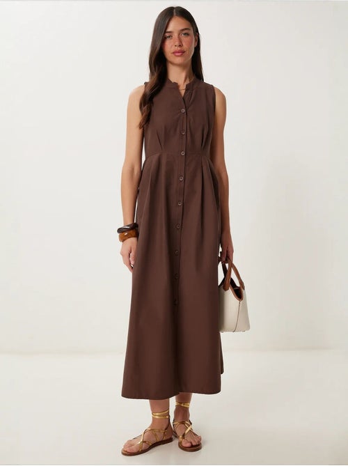 Robe midi trapèze sans manches à col mandarin istanbul - Kiabi Robe midi trapèze sans manches à col mandarin istanbul - Kiabi