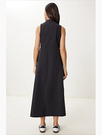 Robe midi trapèze sans manches à col mandarin istanbul