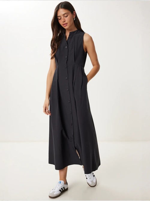 Robe midi trapèze sans manches à col mandarin istanbul - Kiabi Robe midi trapèze sans manches à col mandarin istanbul - Kiabi