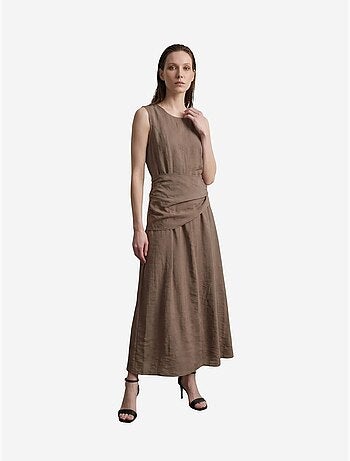 Robe midi trapèze sans manches my fashion