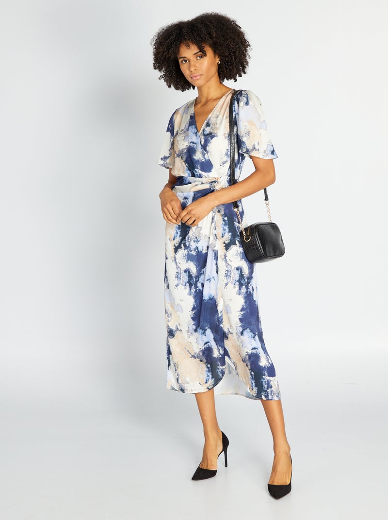 Robe midi tye and dye Bleu - Kiabi