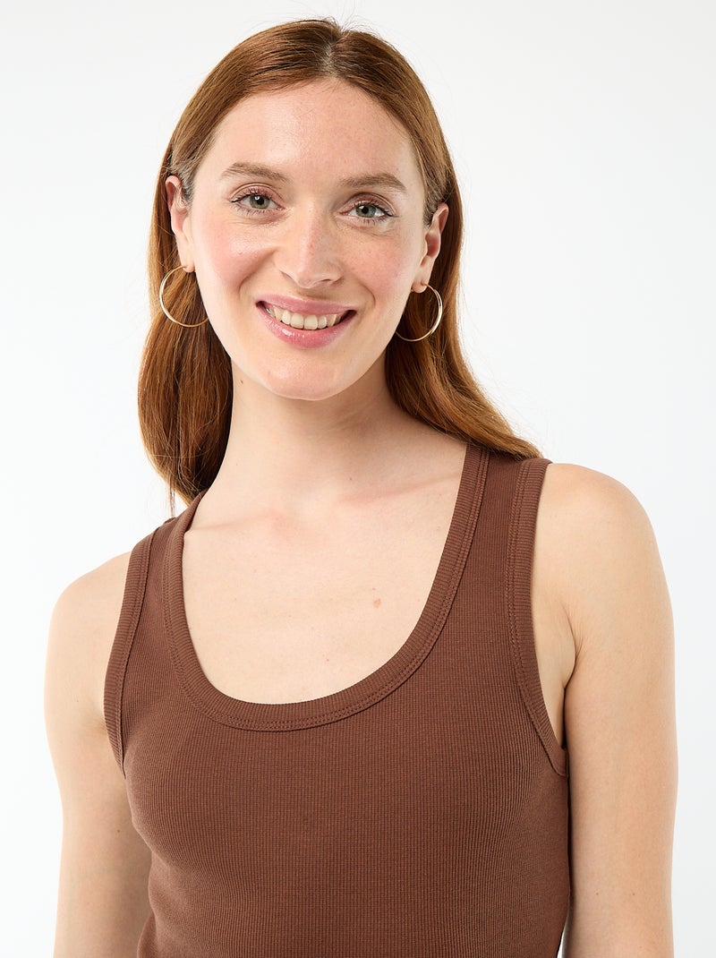 Robe midi type débardeur Marron - Kiabi